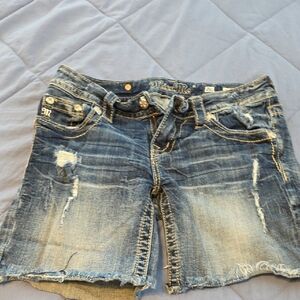 Miss Me Women's Faded Blue Jean Shorts